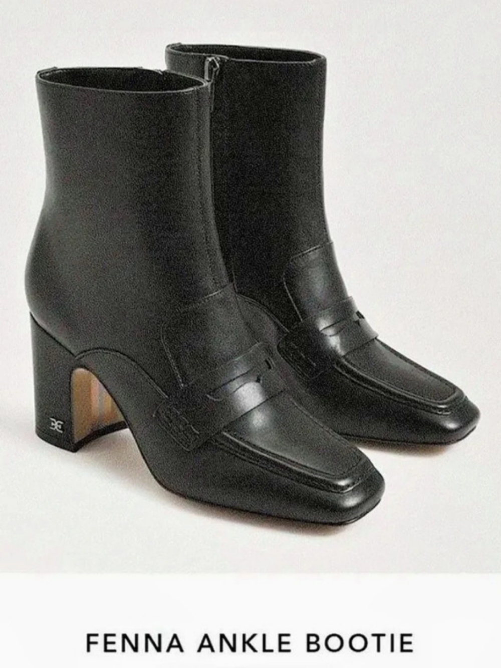 Sam Edelman Fenna Ankle Boot Leather Black US 7 New In Box